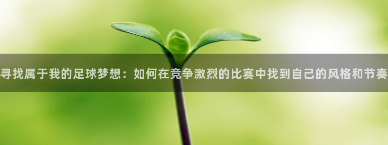 寻找属于我的足球梦想：如何在竞争激烈的比赛中找到自己的风格和